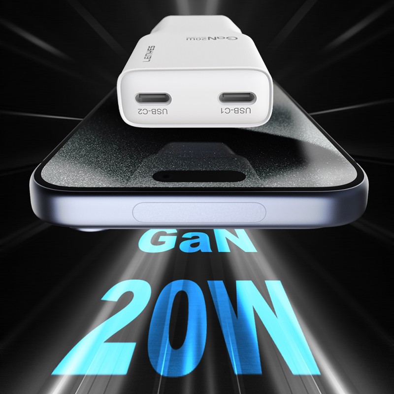 Lenyes LCH15-EU TC-L Type-C to Lightning GaN Teknolojili PD Hızlı Şarj Özellikli Şarj Seti 20W - 3