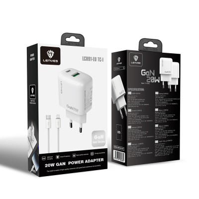 Lenyes LCH91-TC-L Type-C to Lightning GaN Teknolojili PD ve USB Hızlı Şarj Özellikli Şarj Seti 20W - 3