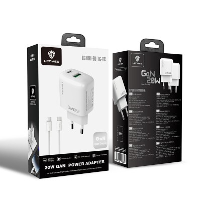 Lenyes LCH91-TC-TC Type-C to Type-C GaN Teknolojili PD ve USB Hızlı Şarj Özellikli Şarj Seti 20W - 3