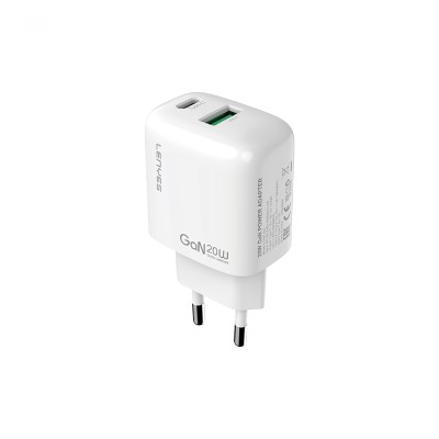 Lenyes LCH91 Type-C ve USB GaN Teknolojili PD Hızlı Şarj Özellikli Şarj Başlığı 20W