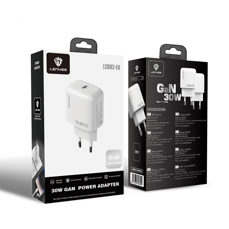 Lenyes LCH92 Type-C GaN Technology PD Fast Charging Feature Charging Head 30W - 9