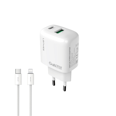 Lenyes LCH93-TC-L Type-C to Lightning GaN Technology PD and USB Fast Charging Charger Set 30W - Lenyes