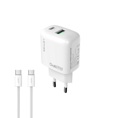 Lenyes LCH93-TC-TC Type-C to Type-C GaN Teknolojili PD ve USB Hızlı Şarj Özellikli Şarj Seti 30W - 2