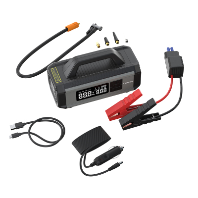Lenyes LCI202 LED Işıklı Araç Akü Acil Durum Takviye Güç Kaynağı ve Hava Kompresörü 12V 150W 10000mAh - Lenyes