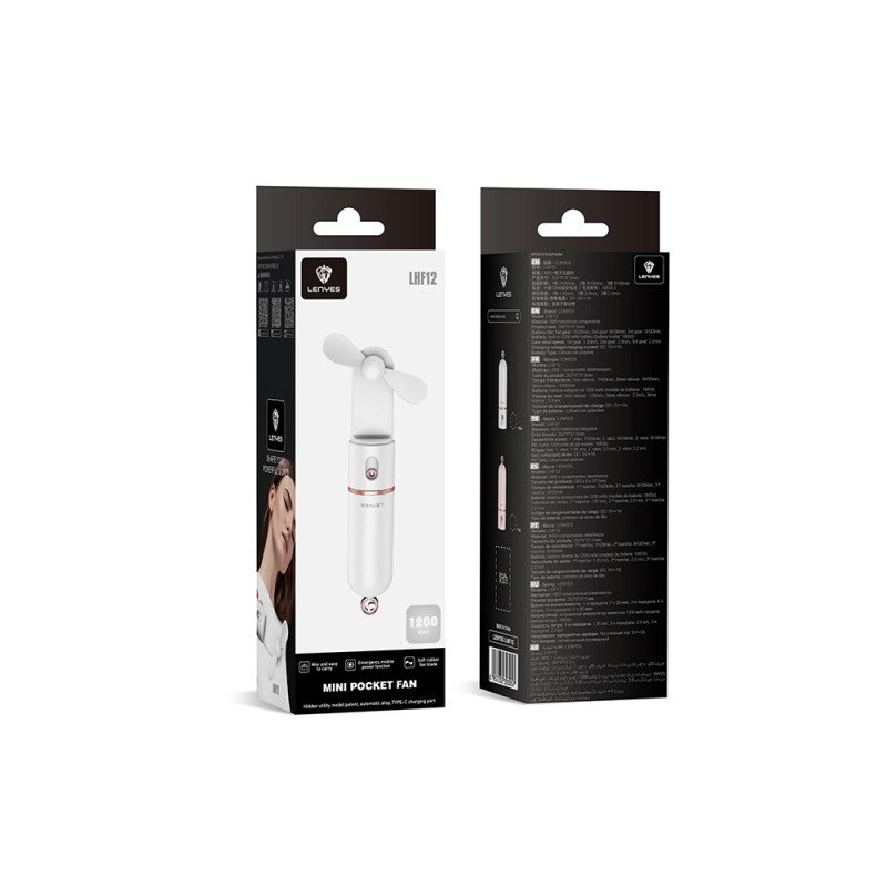 Lenyes LHF12 Powerbank Özellikli 3 Kademeli Portatif Soğutucu El Fanı - 8