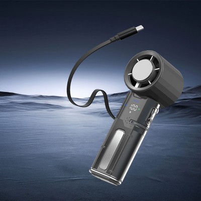 Lenyes LHF14 Digital LED Display Ice Compressed Foldable Portable Cooler Hand Fan - 4
