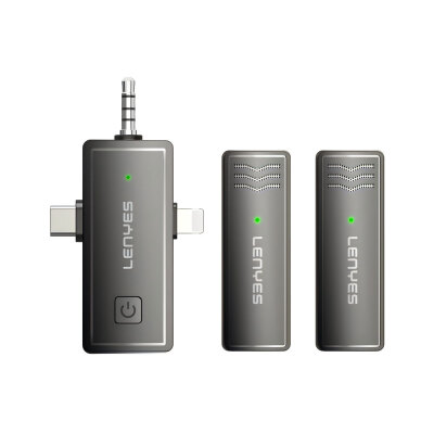 Lenyes LM202 3in1 Type-C&Lightning&3.5mm Port Wireless Lapel Microphone - Lenyes