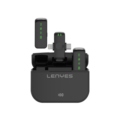 Lenyes LM203 2in1 Wireless Lapel Microphone with Type-C and Lightning Port - Lenyes