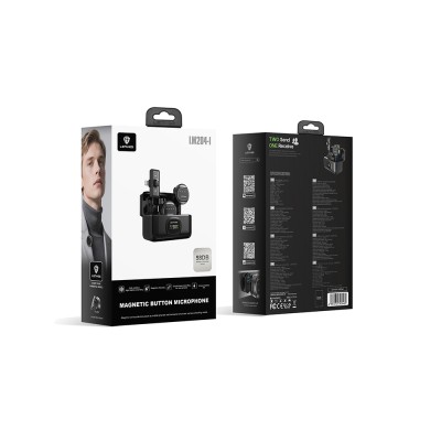 Lenyes LM204-L Type-C Şarj Portlu Akıllı Gürültü Engelleyicili Lightning Bağlantılı Kablosuz Yaka Mikrofonu - 4