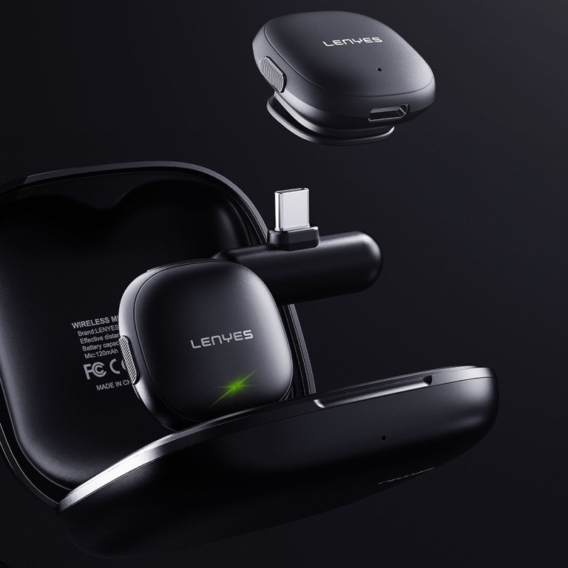 Lenyes LM210 Wireless Lavalier Microphone with Artificial Intelligence Noise Cancellation and Type-C Port - 4