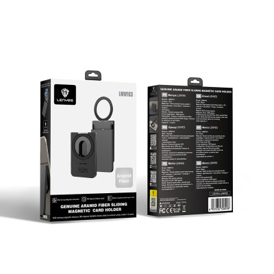 Lenyes LMW103 Sürgü Tasarımlı Magnetik Aramid Fiber Metal Standlı Kartlık - 6