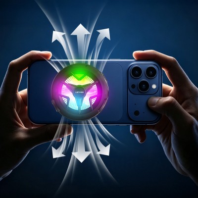 Lenyes LPC203 RGB Işıklı Alüminyum Telefon Soğutucu Fan - 5