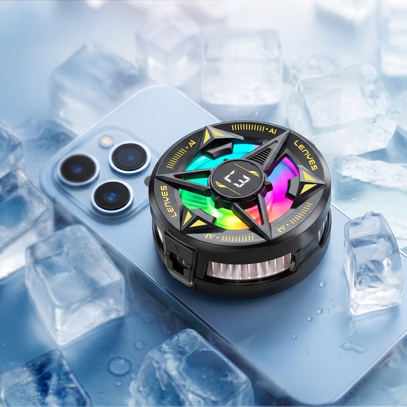 Lenyes LPC204 Yapay Zeka Destekli RGB Işıklı Alüminyum Telefon Soğutucu Fan - 2