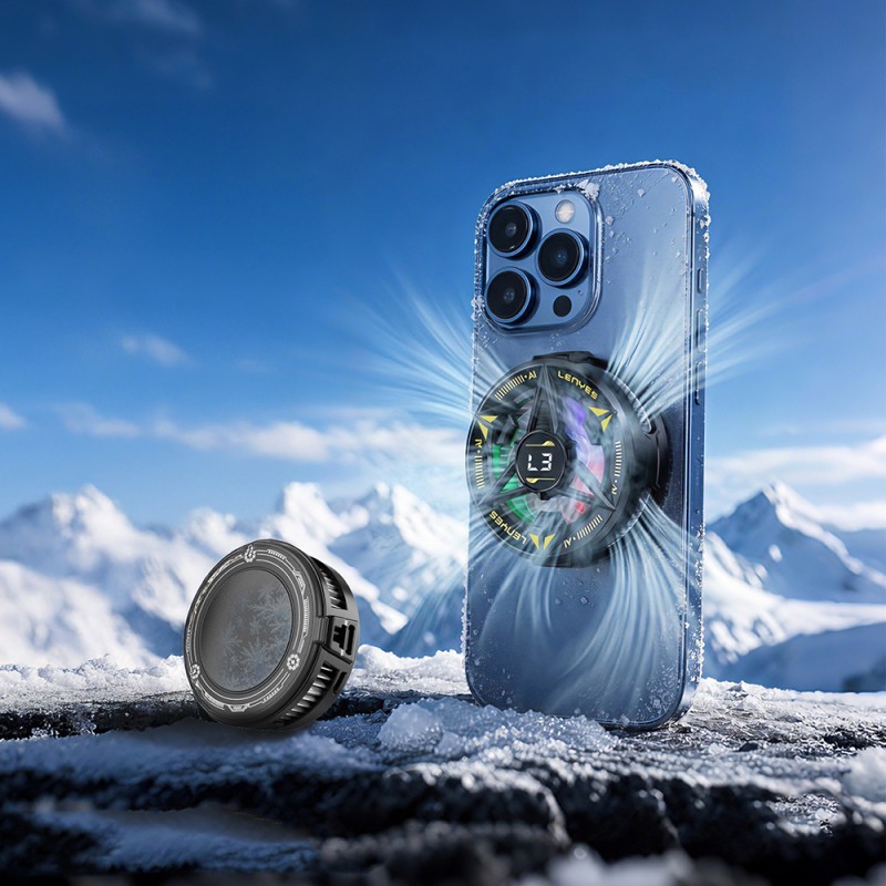 Lenyes LPC204 Yapay Zeka Destekli RGB Işıklı Alüminyum Telefon Soğutucu Fan - 4