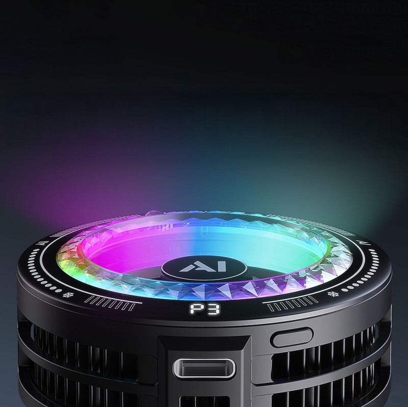 Lenyes LPC205 Akıllı Sıcaklık Kontrollü Adaptif AI Modlu RGB Işıklı Alüminyum Telefon Soğutucu Fan - 5