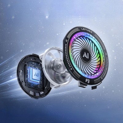 Lenyes LPC205 Akıllı Sıcaklık Kontrollü Adaptif AI Modlu RGB Işıklı Alüminyum Telefon Soğutucu Fan - 6