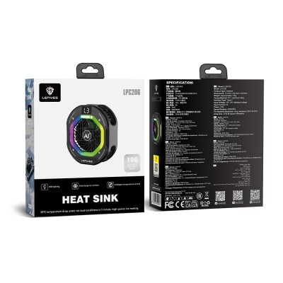 Lenyes LPC206 AI-Powered Aluminum Phone Cooling Fan with RGB Lighting - 3