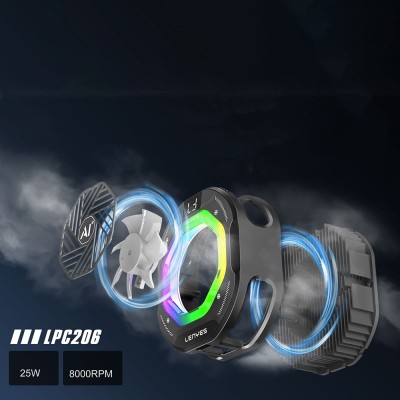 Lenyes LPC206 AI-Powered Aluminum Phone Cooling Fan with RGB Lighting - 4