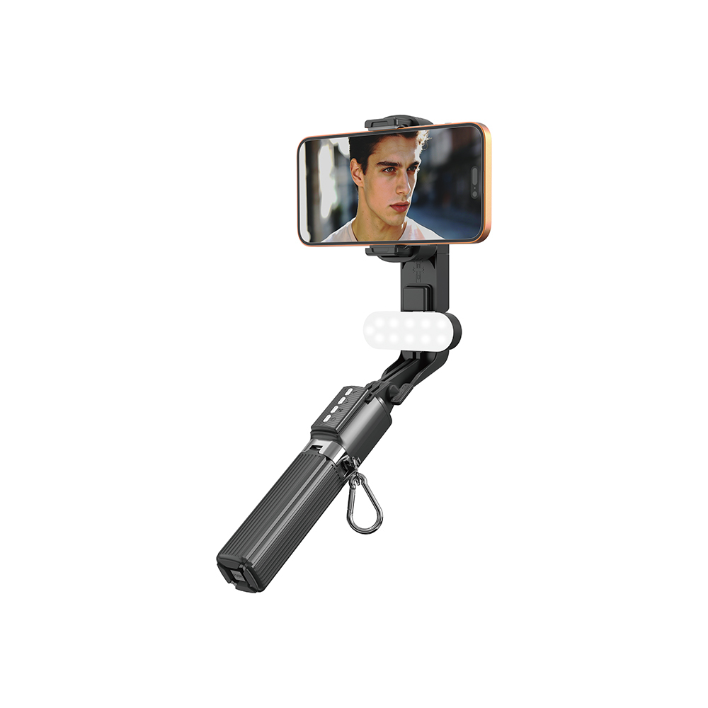 Lenyes LPH124 Dolgu Işıklı Teleskopik Tripod ve Mini Selfie Çubuğu - Siyah