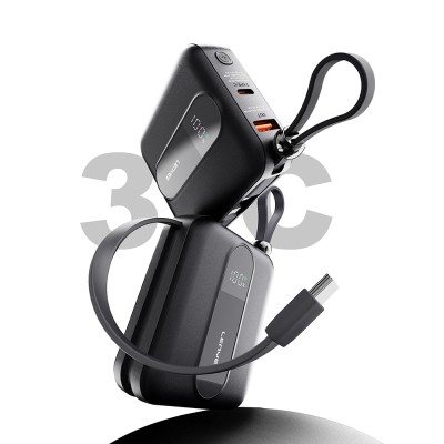 Lenyes P562L Digital LED Display Powerbank with Type-C and Lightning Cables, 22.5W, 10000mAh - 3