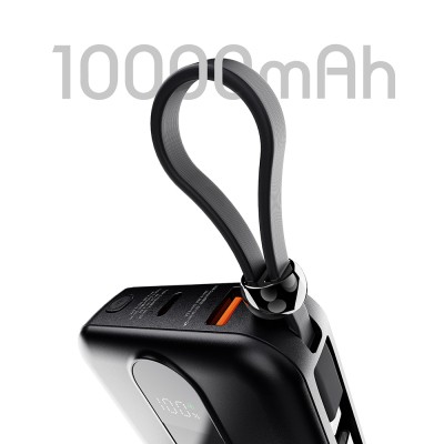Lenyes P562L Digital LED Display Powerbank with Type-C and Lightning Cables, 22.5W, 10000mAh - 4