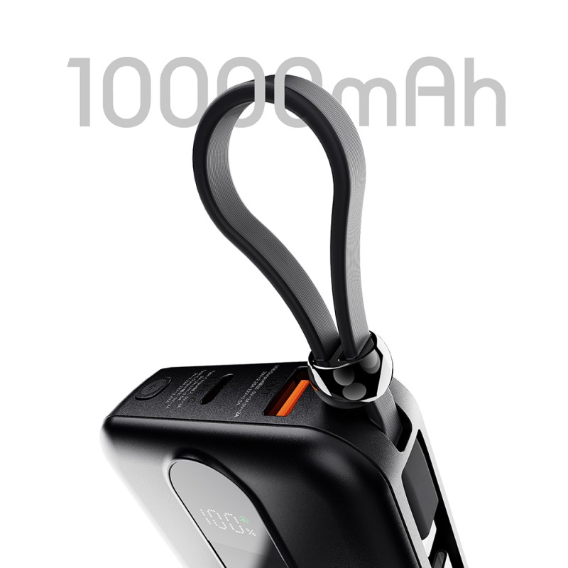 Lenyes P562L Digital LED Display Powerbank with Type-C and Lightning Cables, 22.5W, 10000mAh - 4
