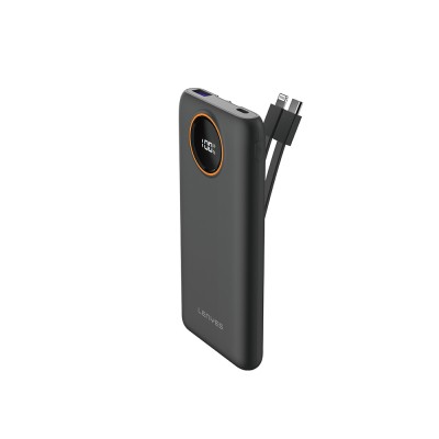 Lenyes P851L 10000mAh 22.5W Power Bank with Digital LED Display and Built-in Type-C & Lightning Cables - 1