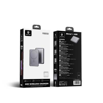 Lenyes PW0015D Ultra Slim LED Display Wireless Powerbank 15W 5000mAh - 7