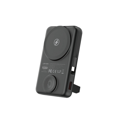 Lenyes PW1003D 22.5W Dijital LED Ekranlı Akıllı Saat Kablosuz Şarj Özellikli Standlı Wireless Powerbank 15W 10000mAh - Lenyes