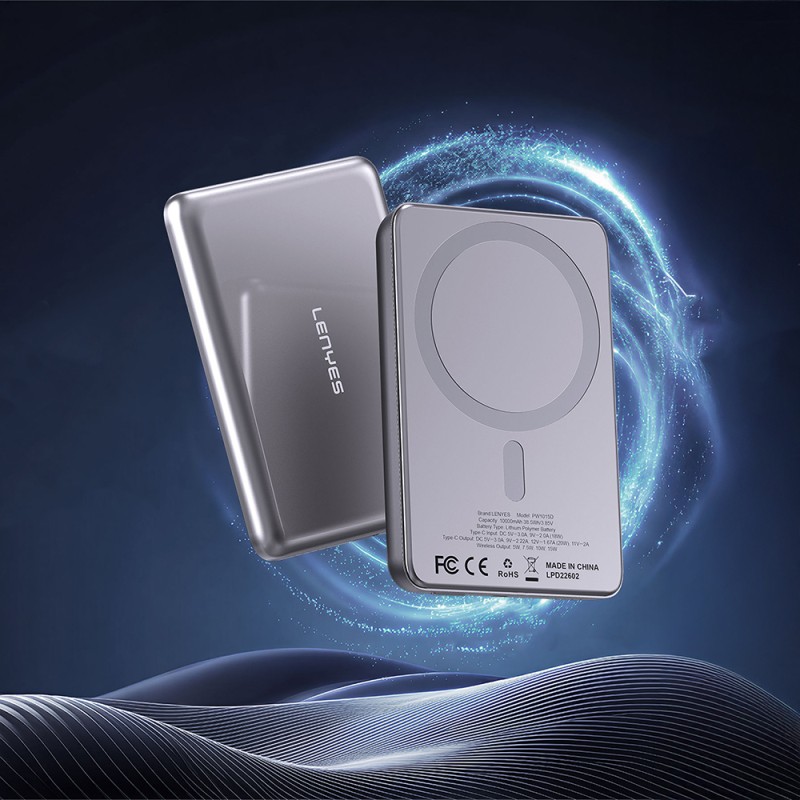 Lenyes PW1015D Ultra Slim Digital LED Display Wireless Powerbank 15W 10000mAh - 3