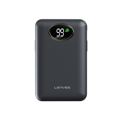 Lenyes PW222D Digital LED Indicator Wireless Charging Featured Type-C and Lightning Cable Powerbank 18W 20.000mAh - Lenyes