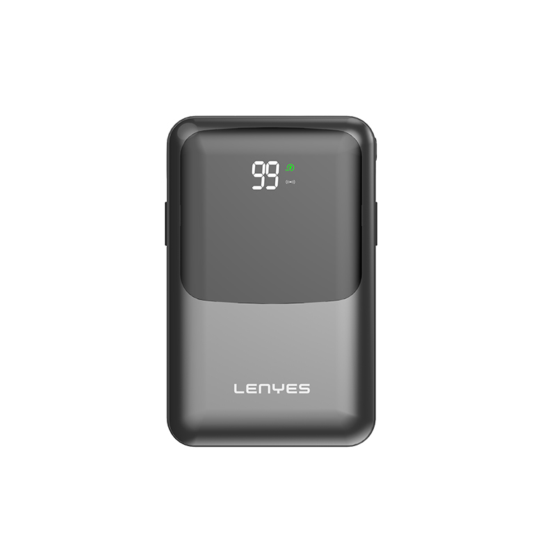 Lenyes PW223D Dijital LED Göstergeli Kablosuz Şarj Özellikli Type-C ve Lightning Kablolu Powerbank 22.5W 20.000mAh - Siyah