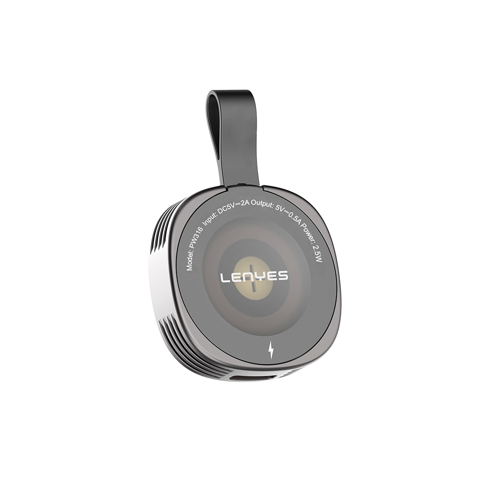 Lenyes PW316 Akıllı Saat Mini Wireless Magnetik Şarj Aleti 2.5W - Gri