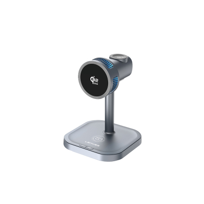 Lenyes PW323 Qi2 Şarj Teknolojili Ambiyans Işıklı Telefon&Akıllı Saat&Kulaklık 25W 3in1 Kablosuz Şarj Standı - Lenyes