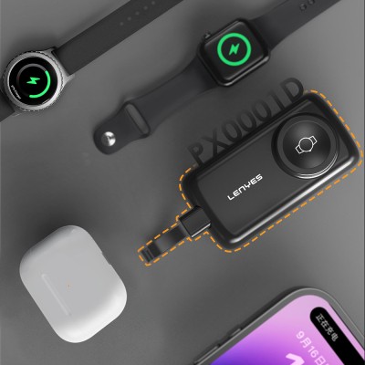 LENYES PX0001D Smart Watch Wireless Charging Portable Type-C Cable Powerbank 2000mah 2W - 4