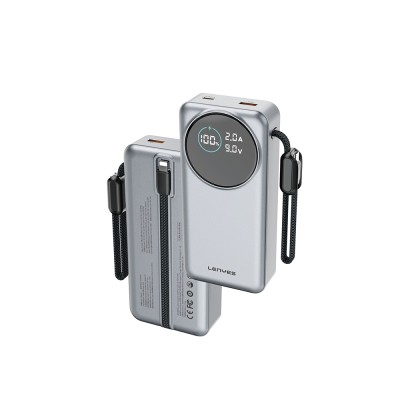 Lenyes PX2004D Digital LED Display Powerbank with Lightning Cable, 22.5W, 20,000mAh - 2