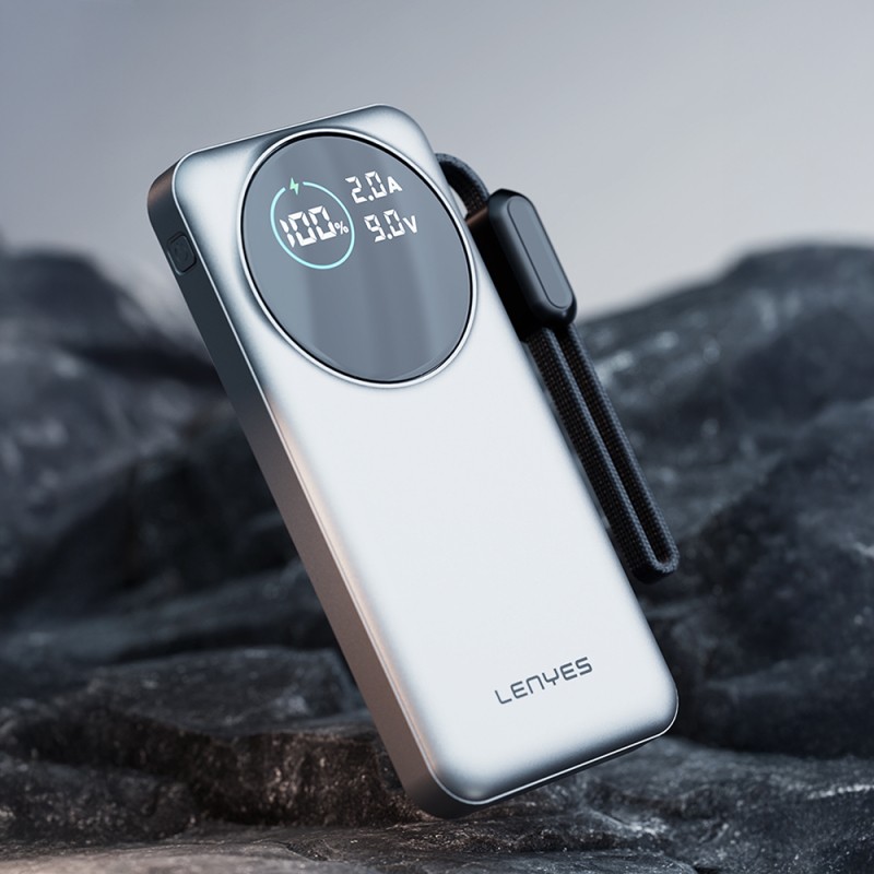 Lenyes PX2004D Digital LED Display Powerbank with Lightning Cable, 22.5W, 20,000mAh - 3