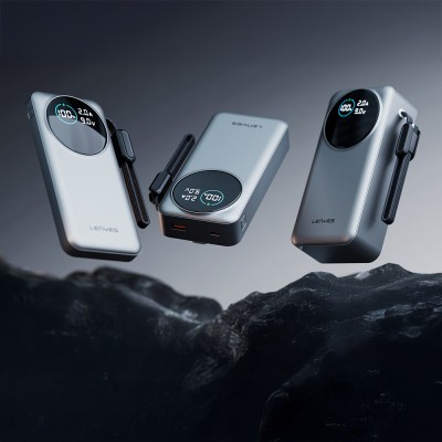 Lenyes PX2004D Digital LED Display Powerbank with Lightning Cable, 22.5W, 20,000mAh - 5