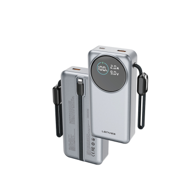 Lenyes PX2004D Dijital LED Ekranlı Lightning Kablolu Powerbank 22.5W 20.000mAh - Lenyes