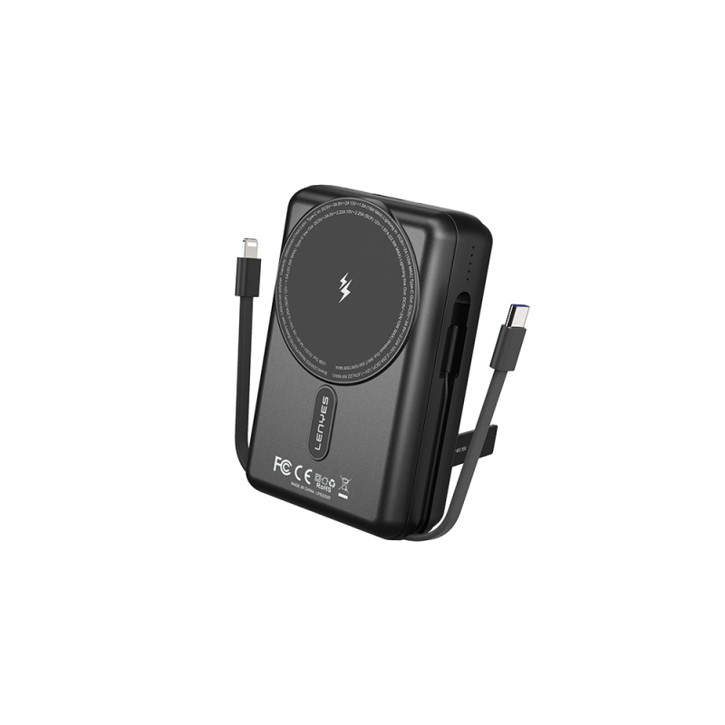 Powerbank Magnetico 20000mAh 22.5W Con Supporto Ad Anello – Ricarica Wireless E Cavi Type-C/IOS Integrati Per IPhone