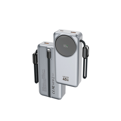 Lenyes PX279D Dijital LED Ekranlı Type-C ve Lightning Kablolu Powerbank 45W 20.000mAh - Lenyes