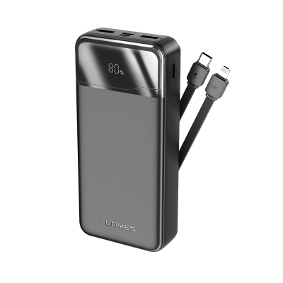 Lenyes PX280D Dijital LED Ekranlı Type-C ve Lightning Kablolu Powerbank 22.5W 20.000mAh - Lenyes
