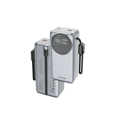 Lenyes PX3004D Digital LED Display Powerbank with Lightning Cable, 22.5W, 30,000mAh - Lenyes