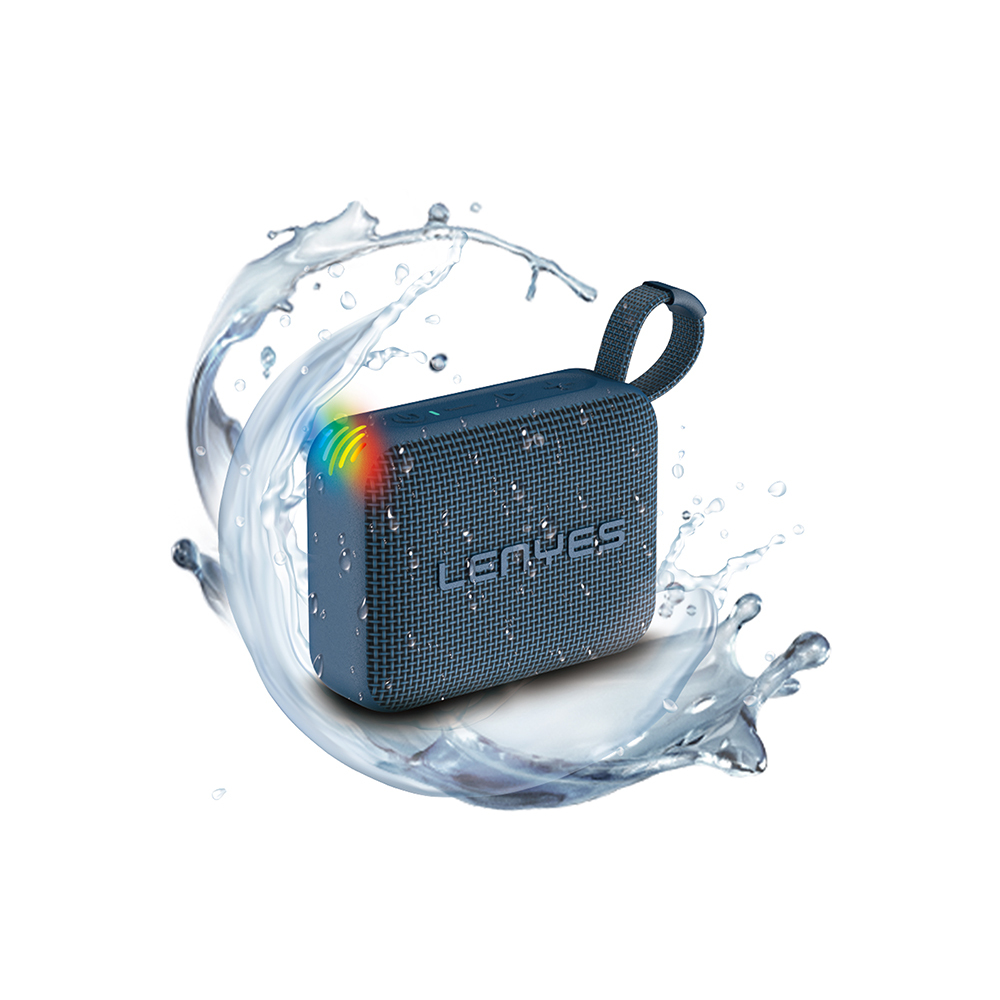 Lenyes S216 Su Geçirmez Özellikli RGB Işıklı Askılı Mini Bluetooth Speaker Hoparlör v5.3 - Mavi