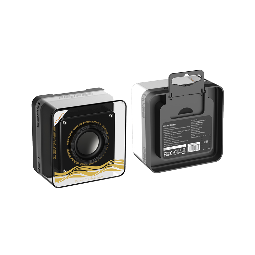 Lenyes S222 Mini TWS Kablosuz Bluetooth Hoparlör v5.3 5W - Siyah