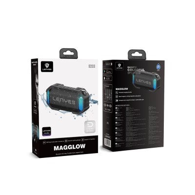 Lenyes S233 Ritme Duyarlı RGB Işıklı Taşınabilir Su Geçirmez TWS Bluetooth Hoparlör - 3