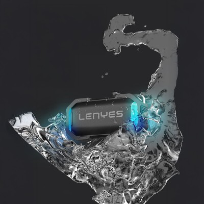 Lenyes S233 Ritme Duyarlı RGB Işıklı Taşınabilir Su Geçirmez TWS Bluetooth Hoparlör - 5