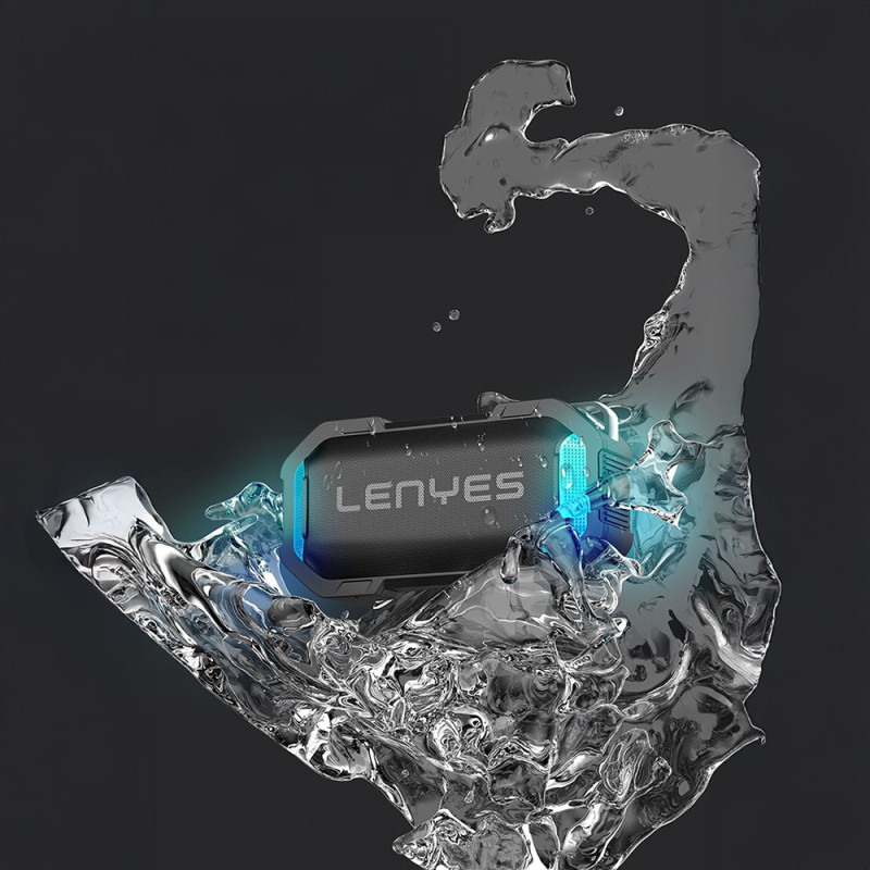 Lenyes S233 Ritme Duyarlı RGB Işıklı Taşınabilir Su Geçirmez TWS Bluetooth Hoparlör - 5