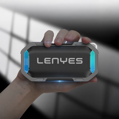 Lenyes S233 Ritme Duyarlı RGB Işıklı Taşınabilir Su Geçirmez TWS Bluetooth Hoparlör - 8
