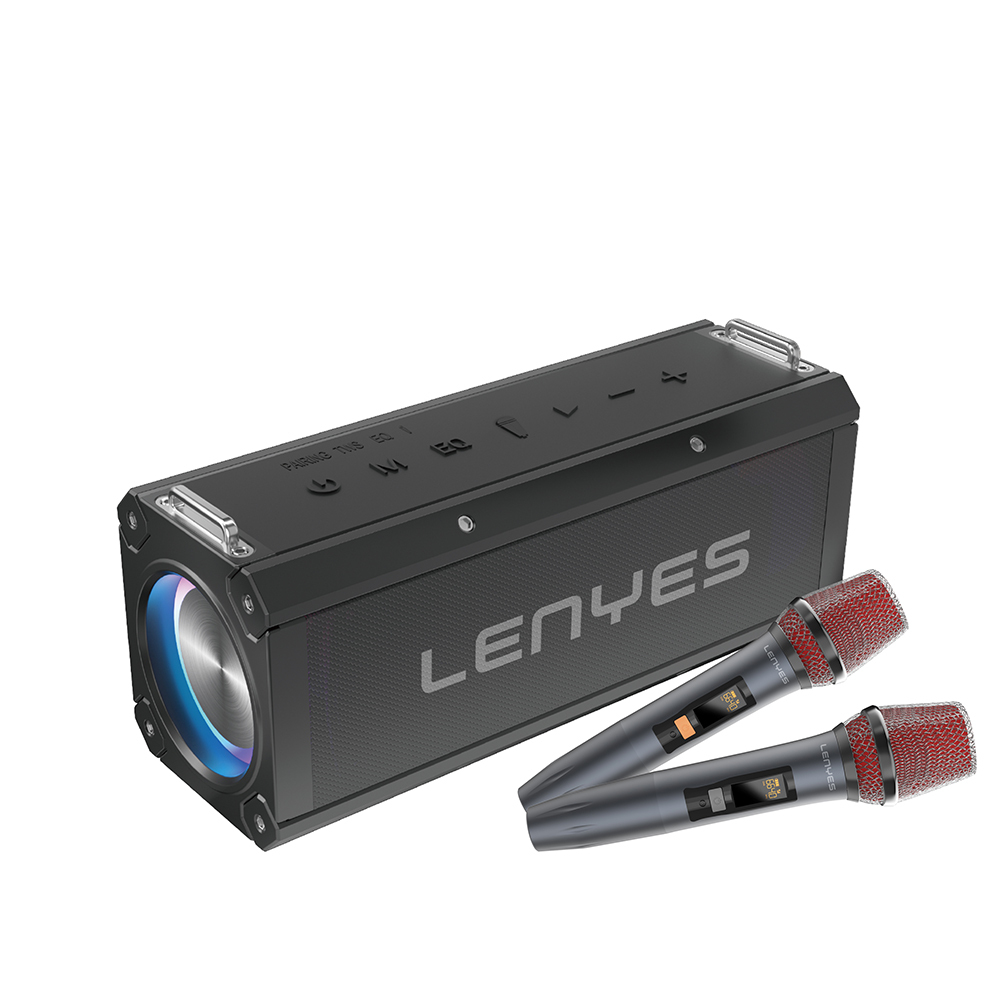 Lenyes S828 RGB Led Işıklı TWS Bluetooth Speaker Hoparlör v5.0 - Siyah